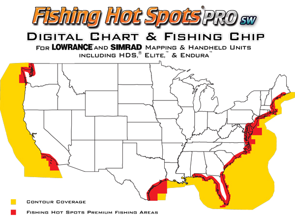 2012 Fishing Hot Spots Pro Saltwater GPS Mapping Card Lowrance 